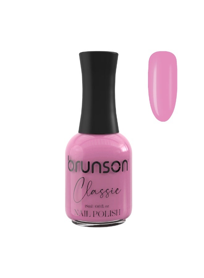 Brunson Classic Nail Polish 18ml Fast Dry Nail Lacquer Nail Harderner Normal Polish Glossy Gel Effect Quick Air Dry Long-Lasting Natural Nail Enamel Salon Quality Manicure Pedicure Regular Polish - Image 1
